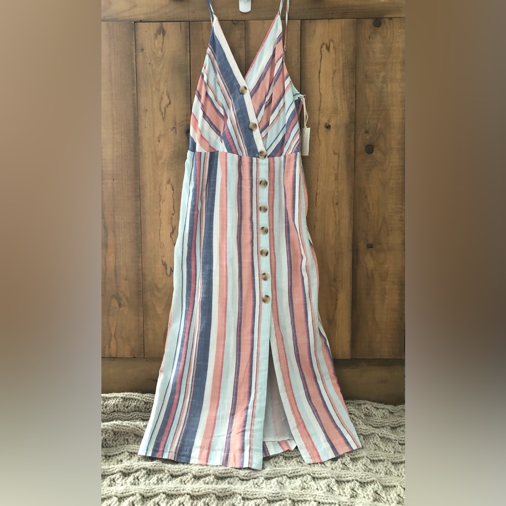 Women’s midi striped linen dress